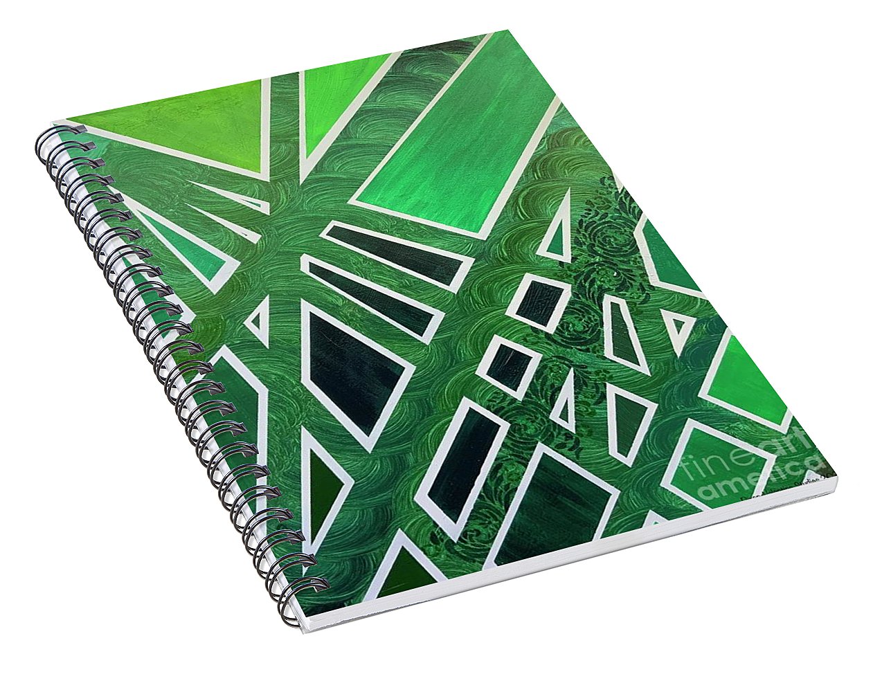 Geometric Green - Spiral Notebook