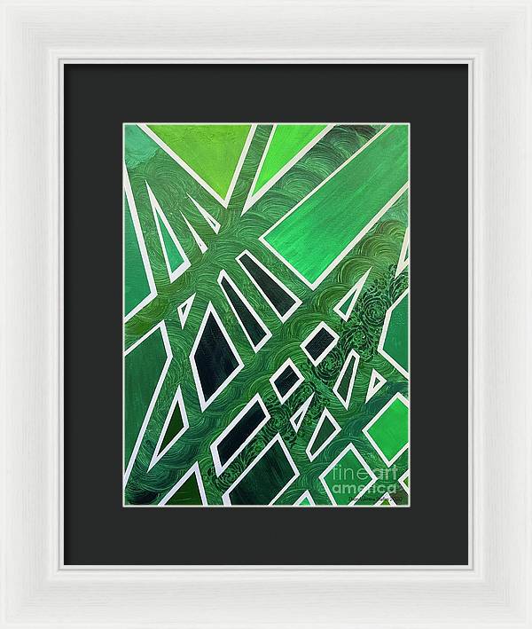 Geometric Green - Framed Print