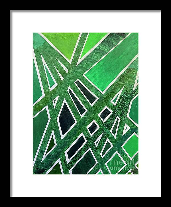 Geometric Green - Framed Print