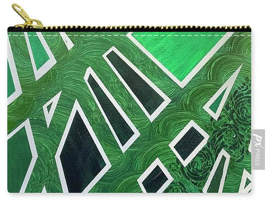 Geometric Green - Zip Pouch