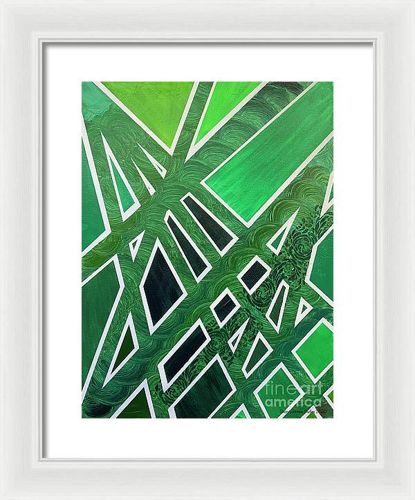 Geometric Green - Framed Print