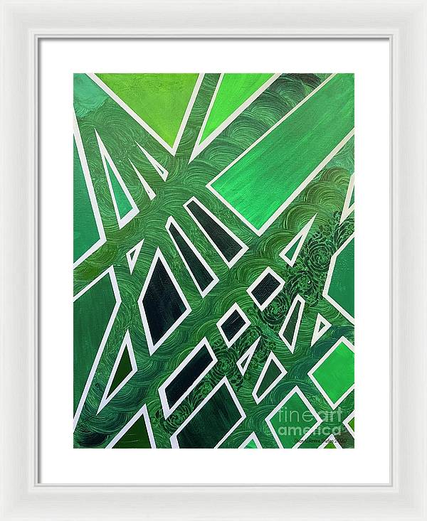 Geometric Green - Framed Print