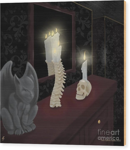 Haunted Candle Light - Wood Print