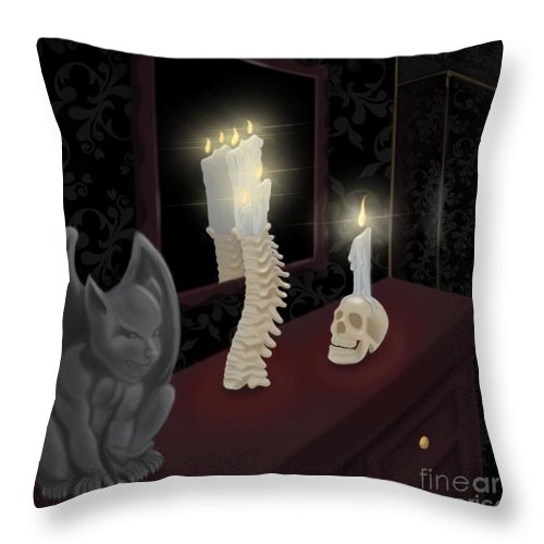 Haunted Candle Light - Throw Pillow