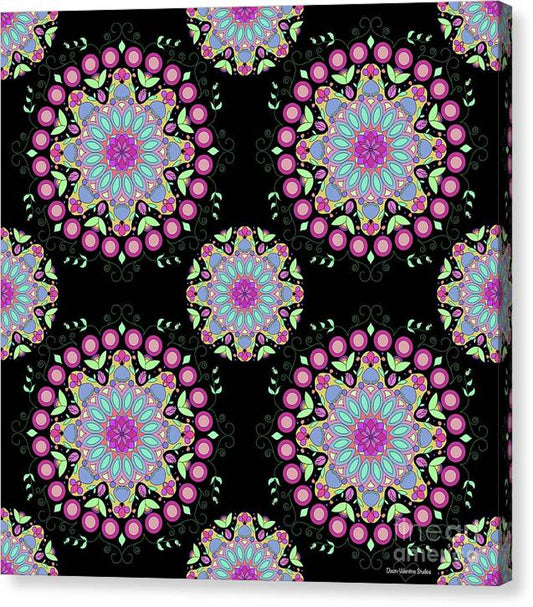 Pink Rose Mandala - Canvas Print