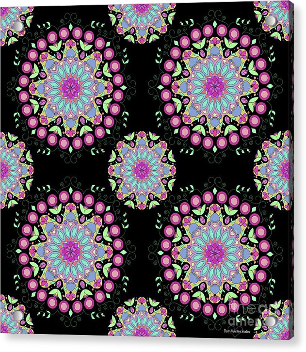 Pink Rose Mandala - Acrylic Print