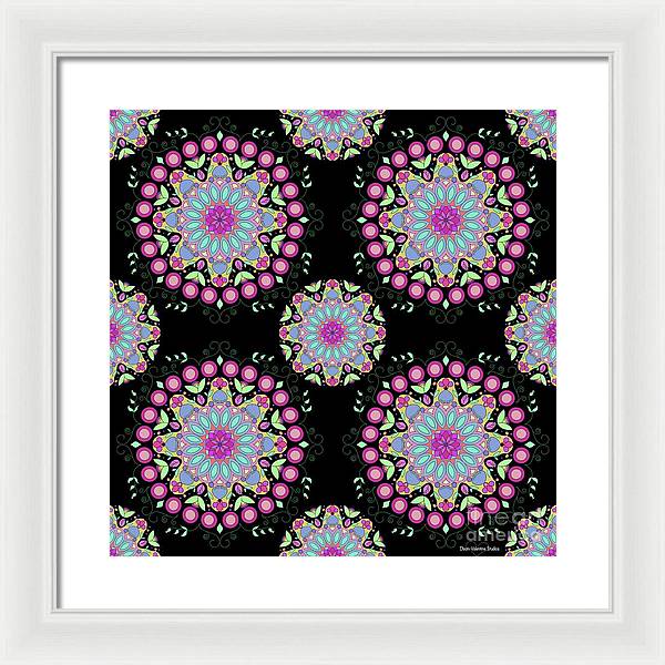 Pink Rose Mandala - Framed Print