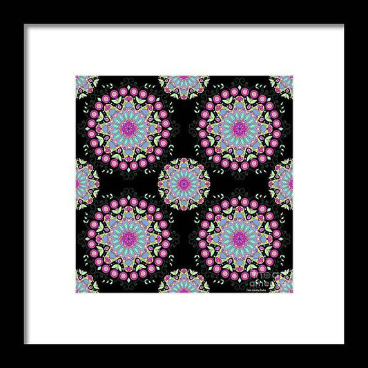 Pink Rose Mandala - Framed Print