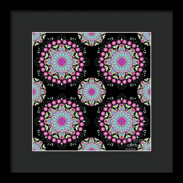 Pink Rose Mandala - Framed Print