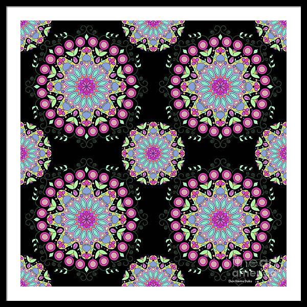 Pink Rose Mandala - Framed Print