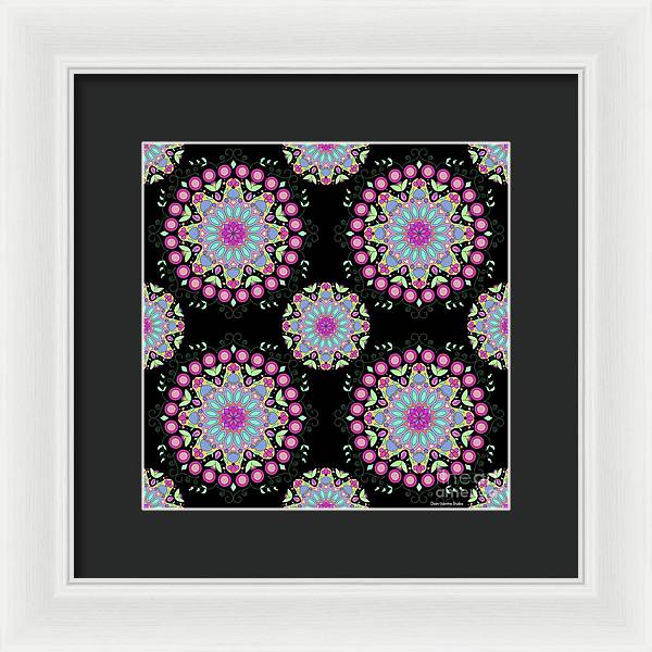 Pink Rose Mandala - Framed Print