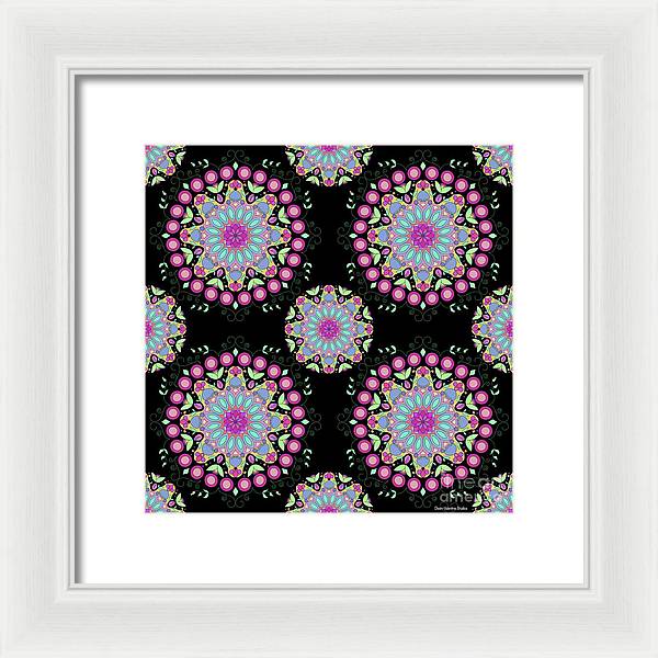 Pink Rose Mandala - Framed Print