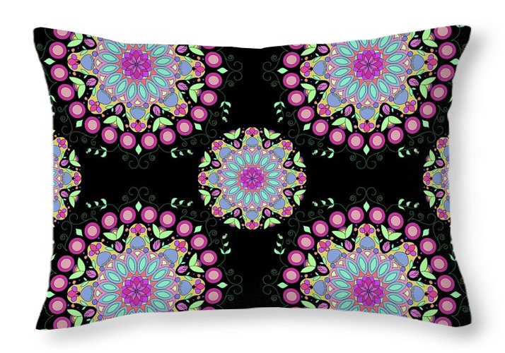 Pink Rose Mandala - Throw Pillow