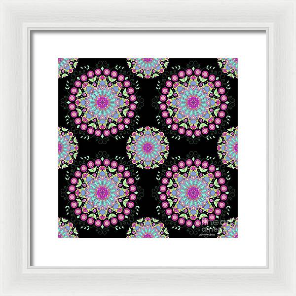 Pink Rose Mandala - Framed Print