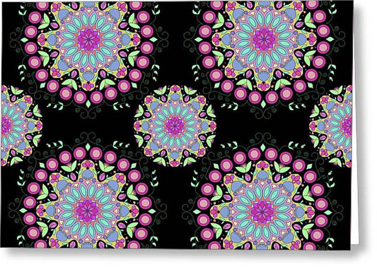 Pink Rose Mandala - Greeting Card