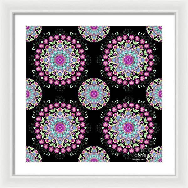 Pink Rose Mandala - Framed Print