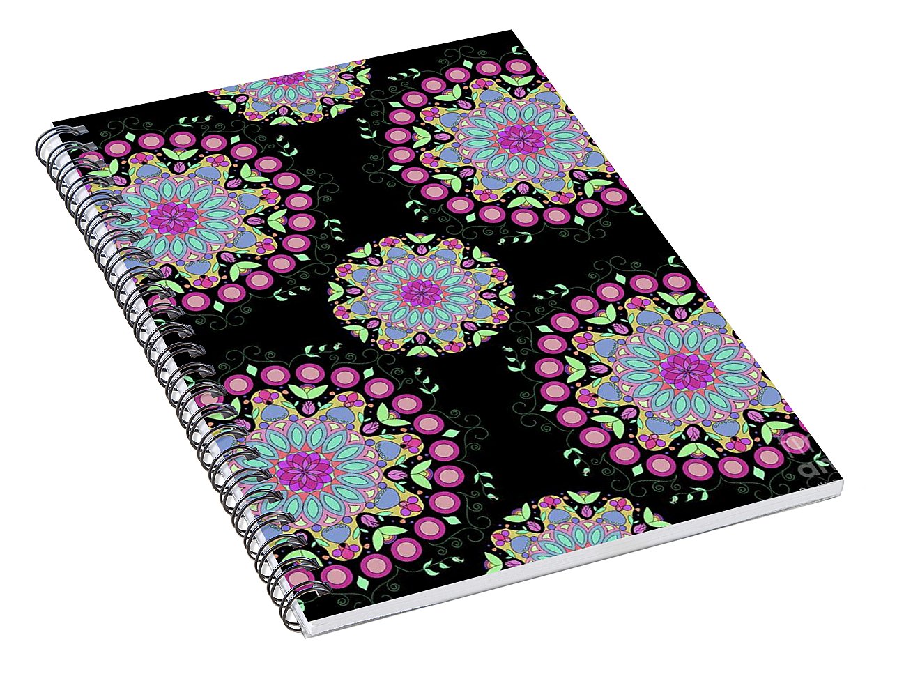 Pink Rose Mandala - Spiral Notebook