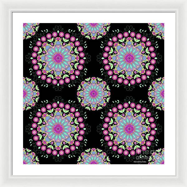 Pink Rose Mandala - Framed Print