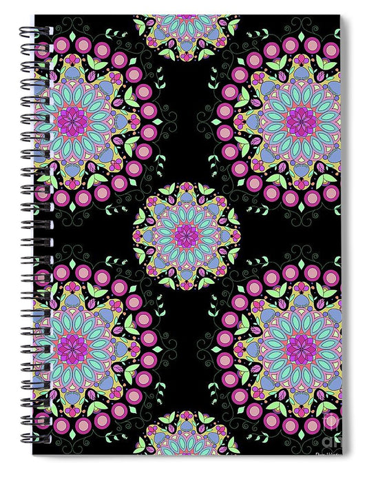 Pink Rose Mandala - Spiral Notebook