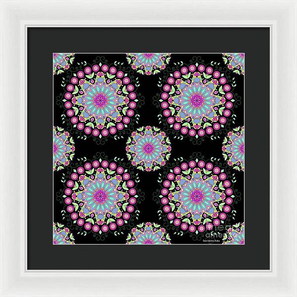 Pink Rose Mandala - Framed Print