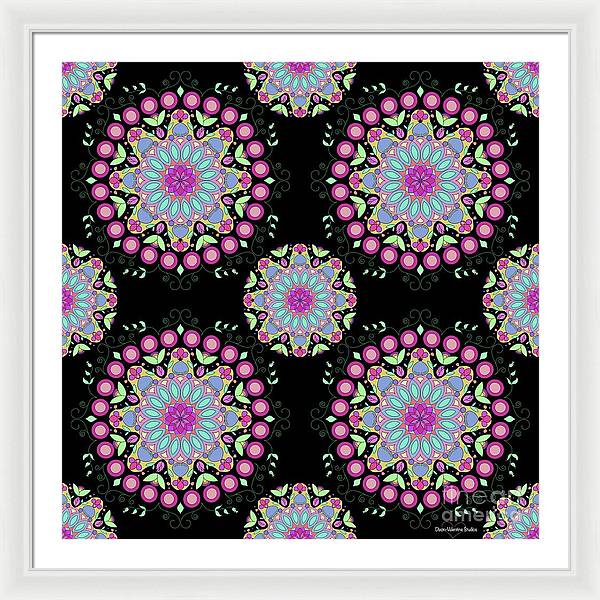 Pink Rose Mandala - Framed Print