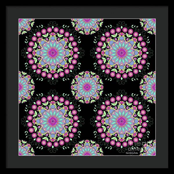 Pink Rose Mandala - Framed Print