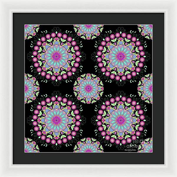 Pink Rose Mandala - Framed Print