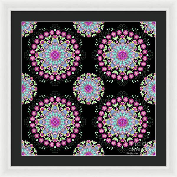 Pink Rose Mandala - Framed Print