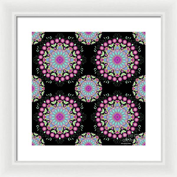 Pink Rose Mandala - Framed Print