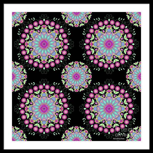 Pink Rose Mandala - Framed Print