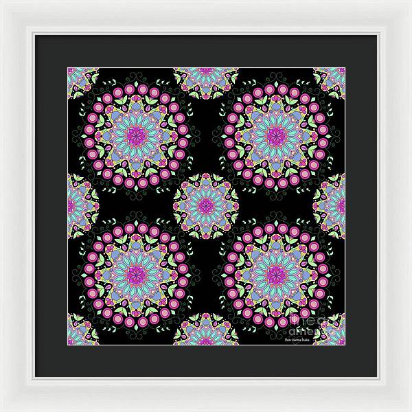 Pink Rose Mandala - Framed Print