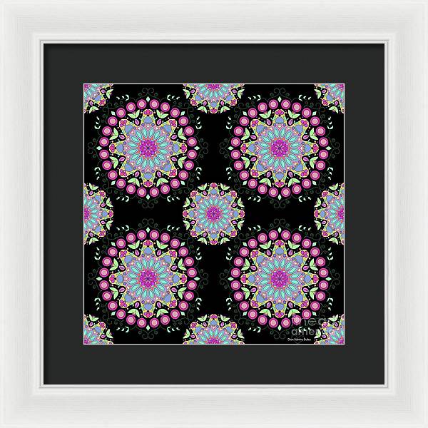 Pink Rose Mandala - Framed Print