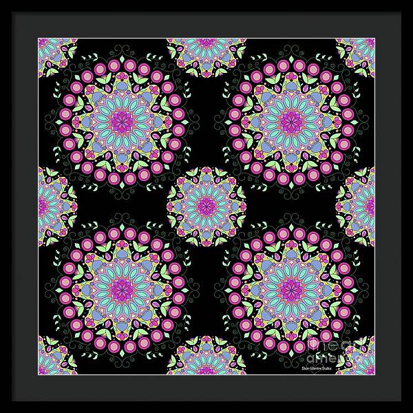 Pink Rose Mandala - Framed Print