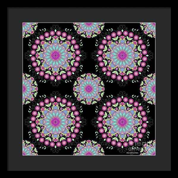 Pink Rose Mandala - Framed Print