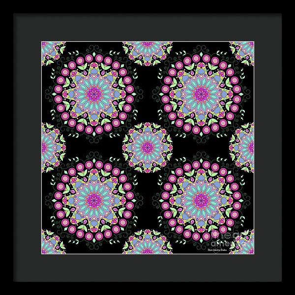 Pink Rose Mandala - Framed Print