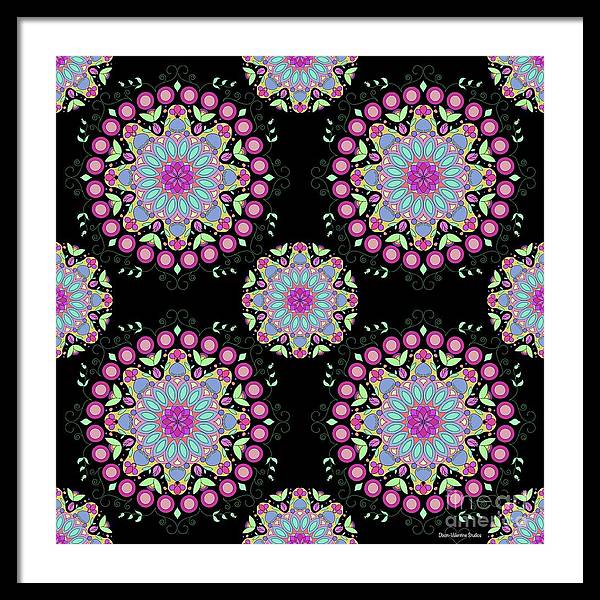 Pink Rose Mandala - Framed Print