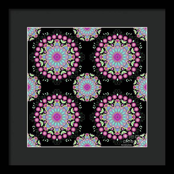 Pink Rose Mandala - Framed Print