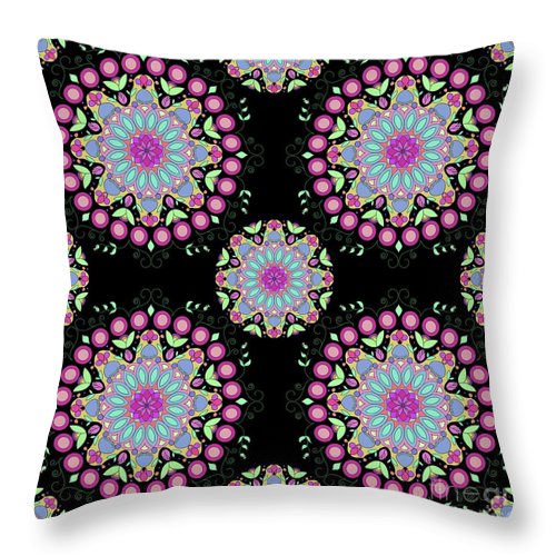 Pink Rose Mandala - Throw Pillow