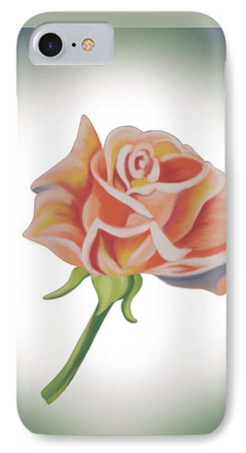 Single Pink Rose - Phone Case