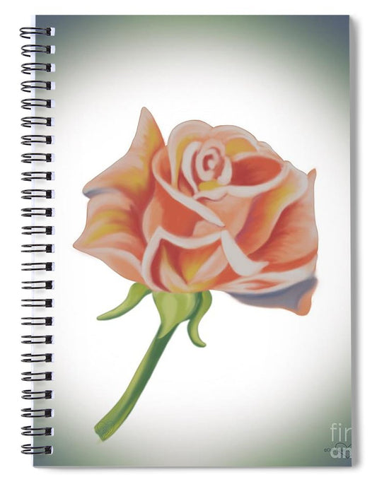 Single Pink Rose - Spiral Notebook