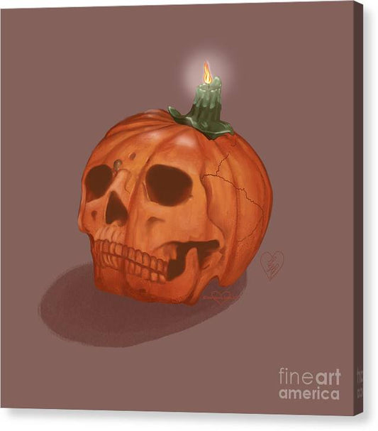 Pumpkin Skull - Canvas Print