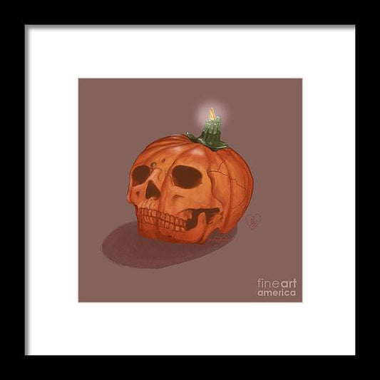Pumpkin Skull - Framed Print