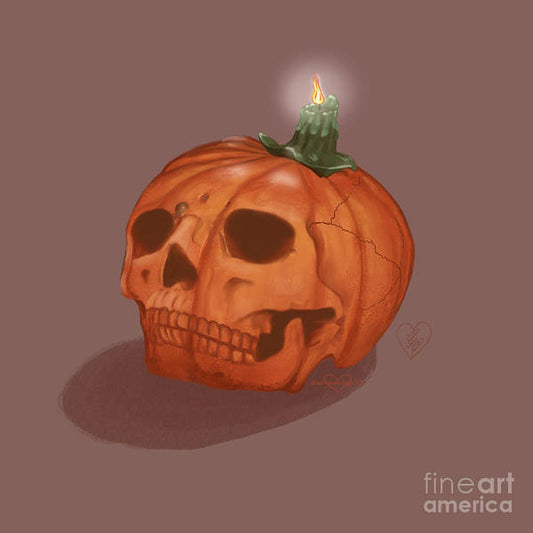 Pumpkin Skull - Art Print