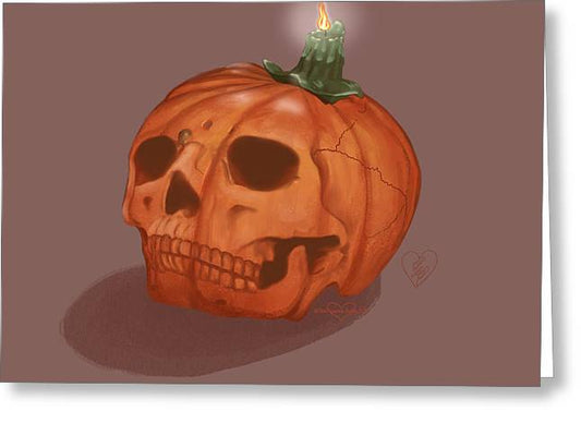 Pumpkin Skull - Greeting Card