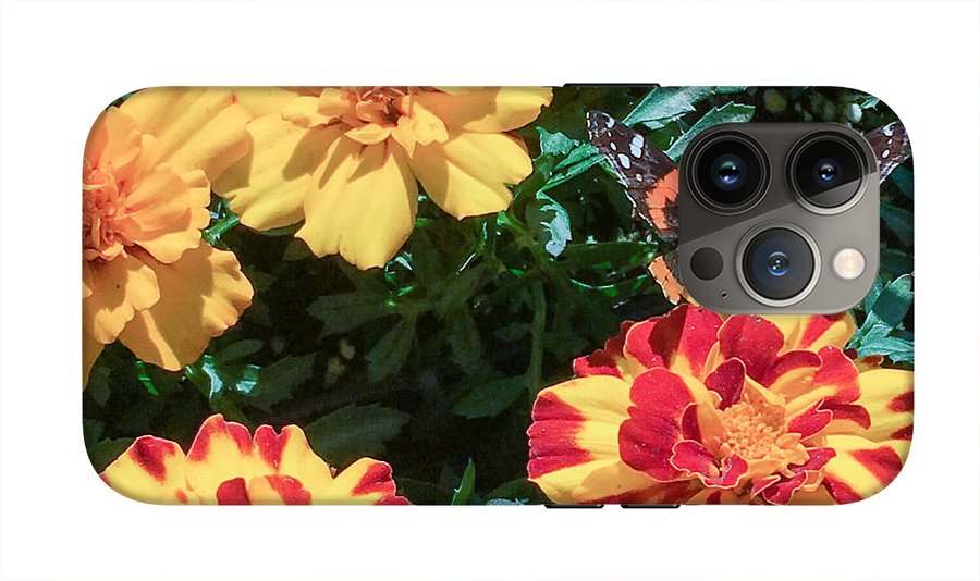 Red Admiral on Marigold - Phone Case