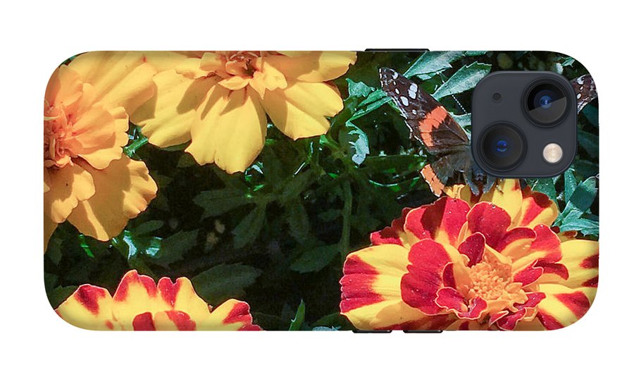 Red Admiral on Marigold - Phone Case