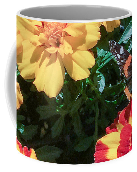 Red Admiral on Marigold - Mug