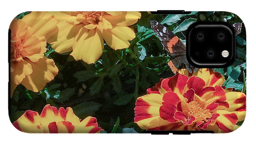 Red Admiral on Marigold - Phone Case