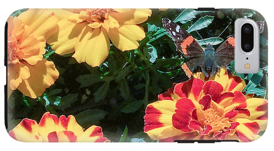 Red Admiral on Marigold - Phone Case