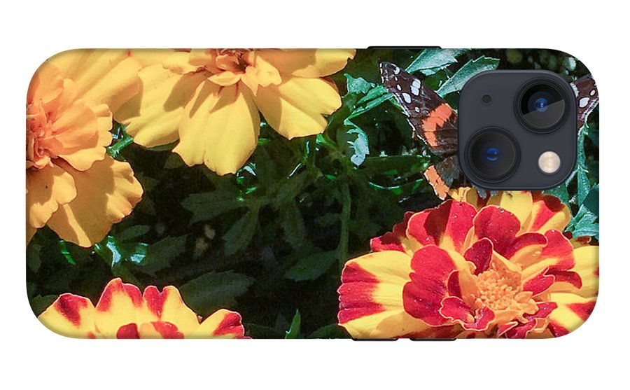 Red Admiral on Marigold - Phone Case